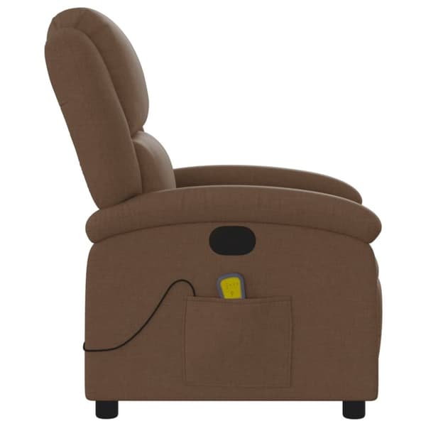 vidaXL Massagefåtölj brun tyg