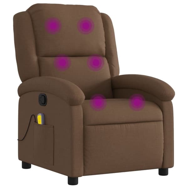 vidaXL Massagefåtölj brun tyg