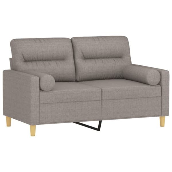 vidaXL 2-personers sofa med pyntepuder 120 cm stof gråbrun