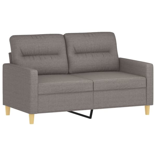 vidaXL 2-personers sofa med pyntepuder 120 cm stof gråbrun