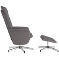Miniatyrbild 4 av 9: vidaXL Reclinerfåtölj med fotpall grå konstläder