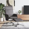 Miniatyrbild 1 av 9: vidaXL Reclinerfåtölj med fotpall grå konstläder