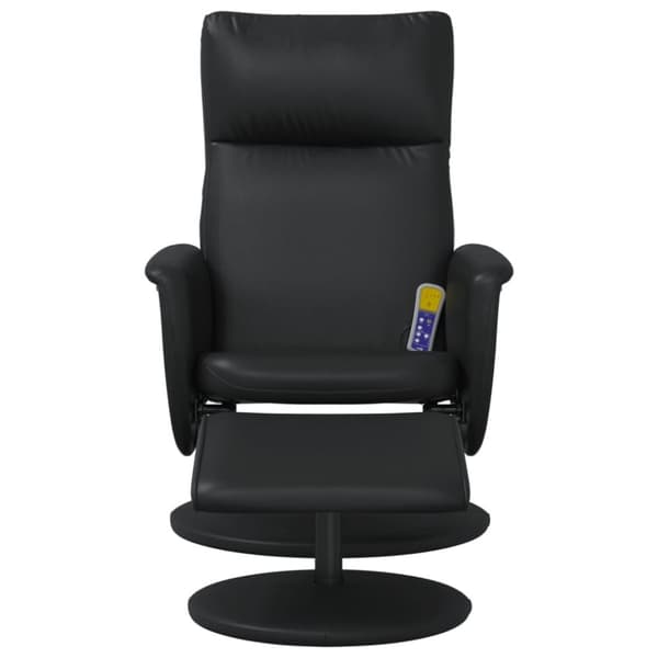 vidaXL Massagefåtölj med fotpall svart konstläder