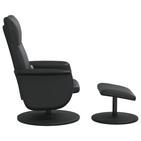 vidaXL Massagefåtölj med fotpall svart konstläder