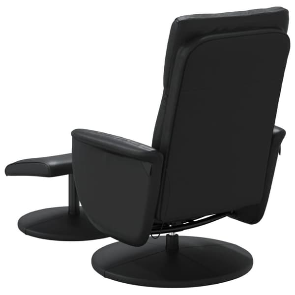 vidaXL Massagefåtölj med fotpall svart konstläder