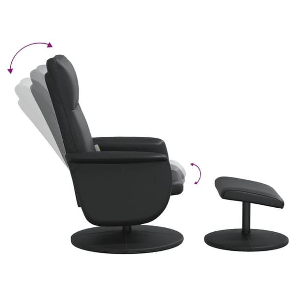 vidaXL Massagefåtölj med fotpall svart konstläder