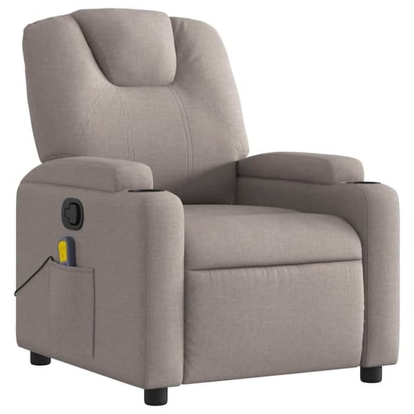 vidaXL Massagefåtölj taupe tyg