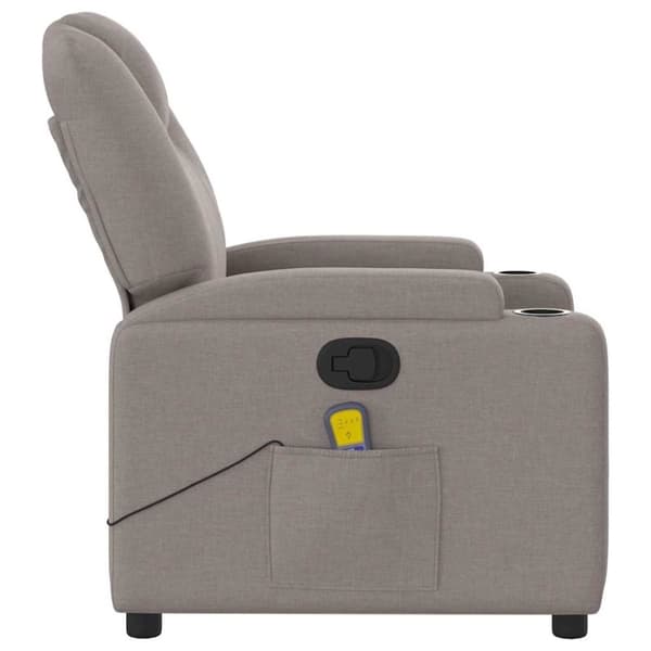 vidaXL Massagefåtölj taupe tyg