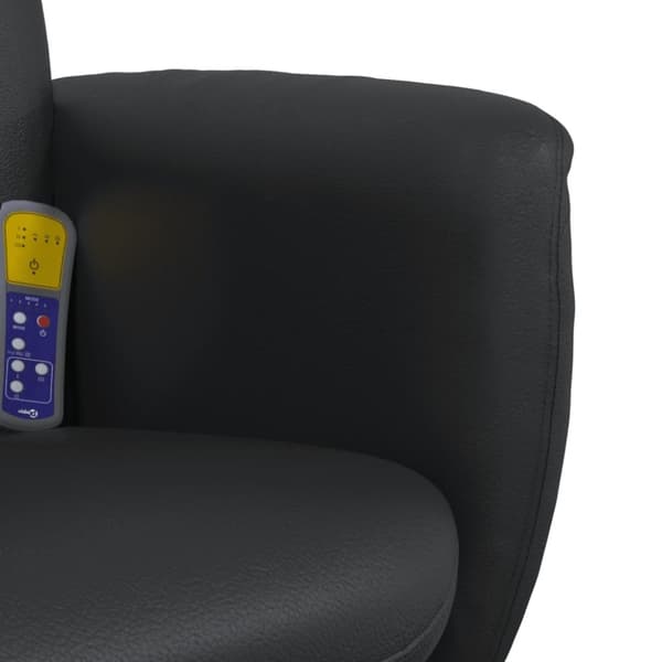 vidaXL massagestol med fodskammel kunstlæder sort