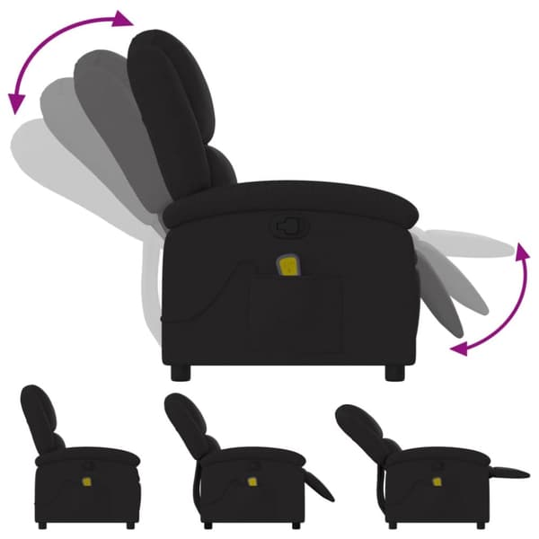 vidaXL Massagefåtölj svart tyg