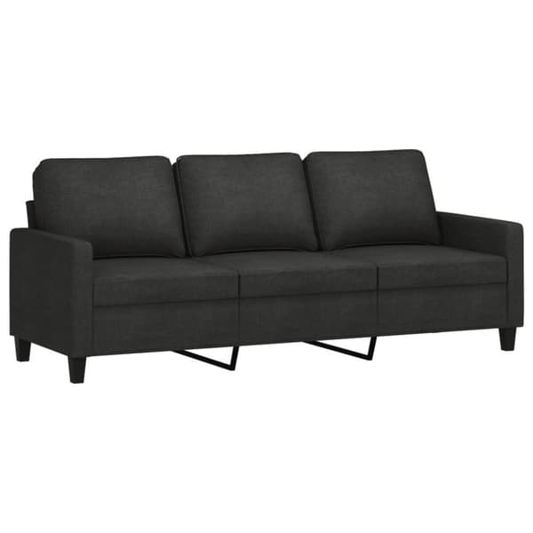 vidaXL sofasæt 3 dele med hynder stof sort