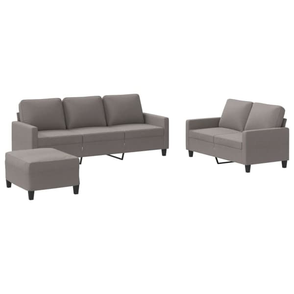 vidaXL sofasæt 3 dele med hynder stof gråbrun