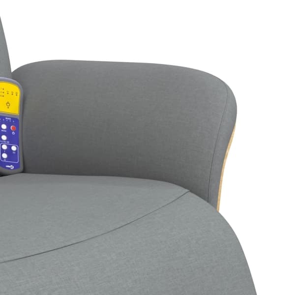 vidaXL Massagefåtölj med fotstöd ljusgrå tyg