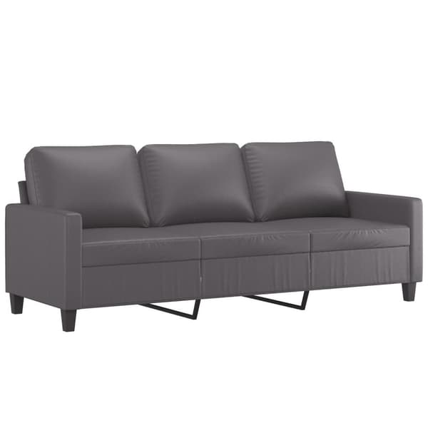 vidaXL sofasæt 3 dele med hynder kunstlæder grå