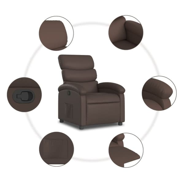 vidaXL Reclinerfåtölj brun konstläder