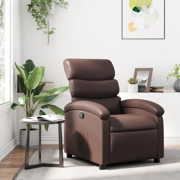 vidaXL Reclinerfåtölj brun konstläder