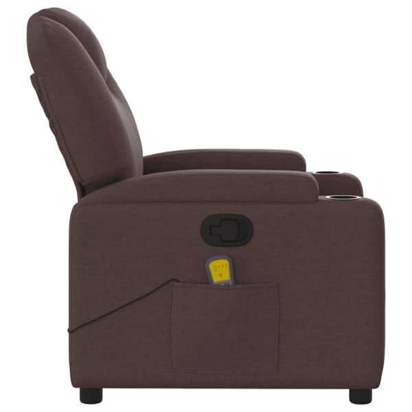 vidaXL Massagefåtölj mörkbrun tyg