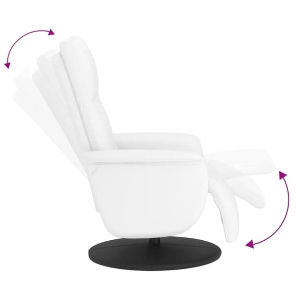 vidaXL Reclinerfåtölj med fotstöd vit konstläder
