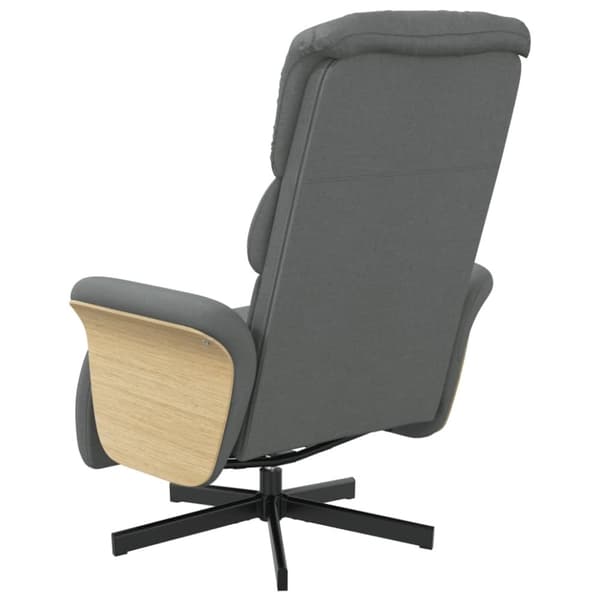 vidaXL Reclinerfåtölj med fotstöd mörkgrå tyg