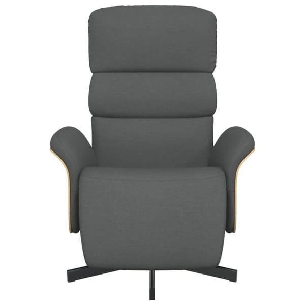 vidaXL Reclinerfåtölj med fotstöd mörkgrå tyg