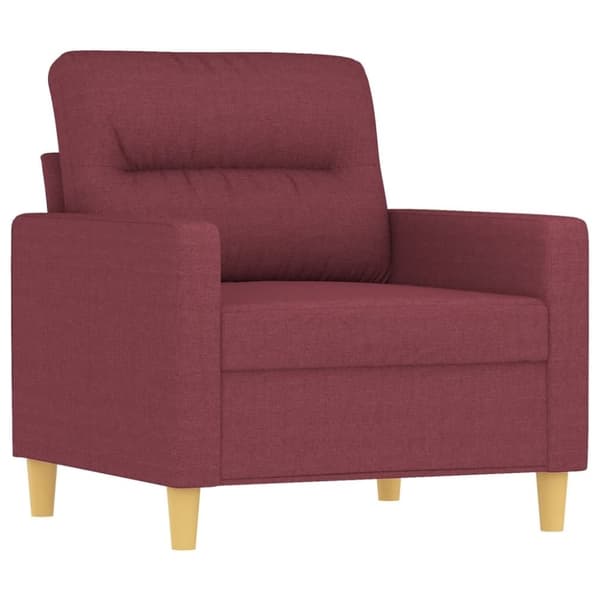 vidaXL sofasæt 4 dele med puder stof vinrød