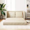 Miniatyrbillede 2 af 11: vidaXL 2-i-1 sovesofa 112x174x55 cm stof creme