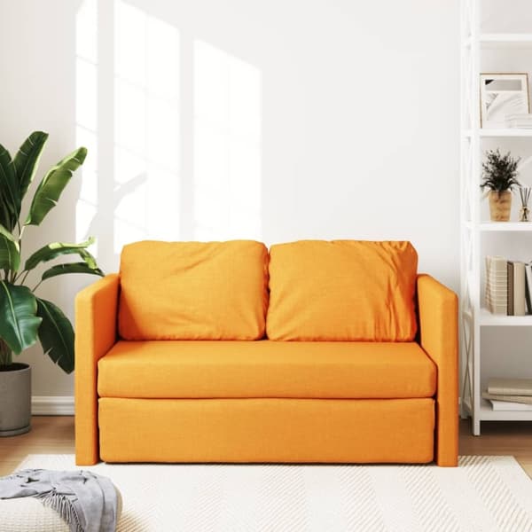 vidaXL 2-i-1 sovesofa 112x174x55 cm stof mørkegul