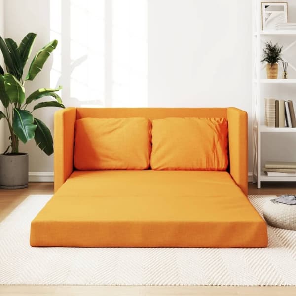 vidaXL 2-i-1 sovesofa 112x174x55 cm stof mørkegul