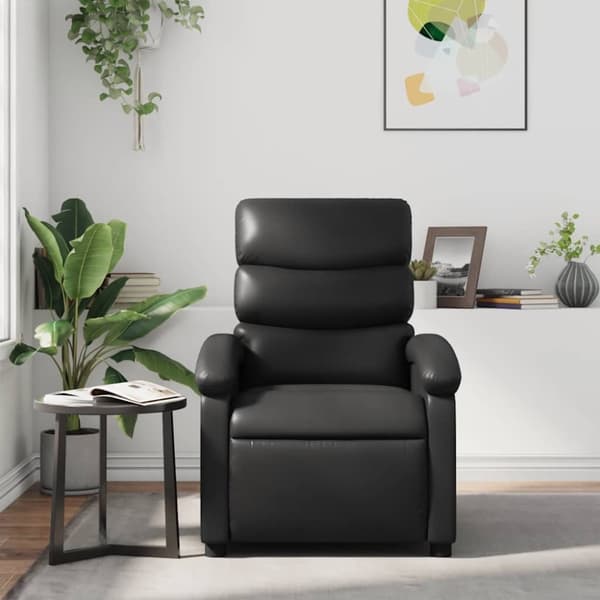 vidaXL Massagefåtölj svart konstläder