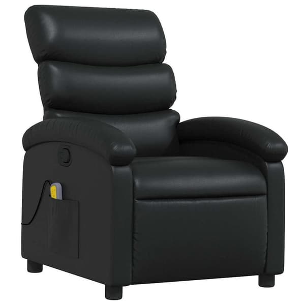 vidaXL Massagefåtölj svart konstläder