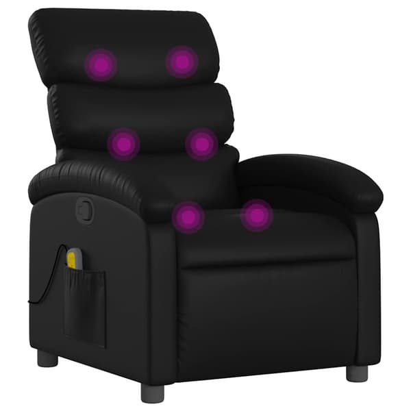 vidaXL Massagefåtölj svart konstläder