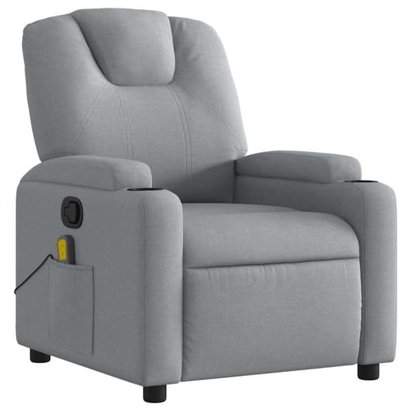 vidaXL Massagefåtölj ljusgrå tyg