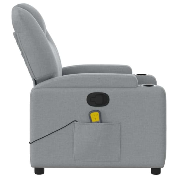 vidaXL massagestol stof lysegrå
