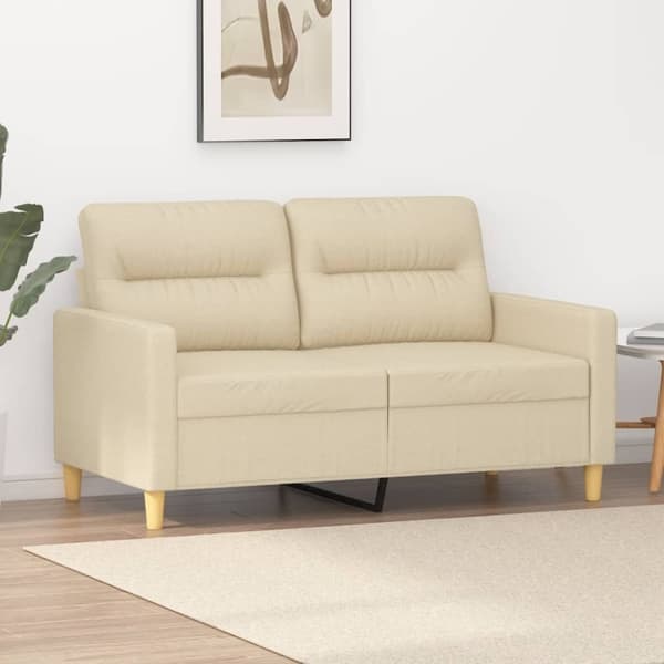vidaXL 2-personers sofa 120 cm stof cremefarvet