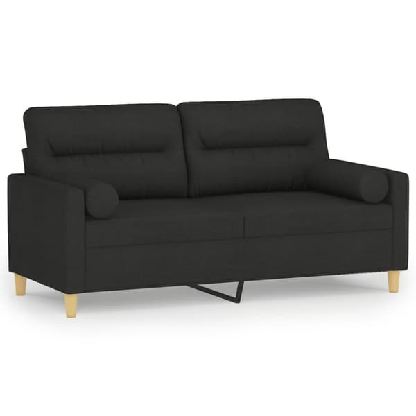 vidaXL 2-personers sofa med pyntepuder 140 cm stof sort