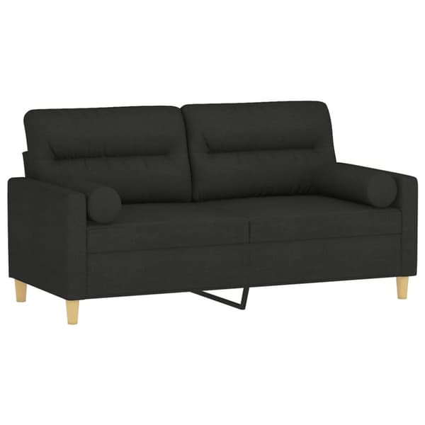 vidaXL 2-sits soffa med prydnadskuddar svart 140 cm tyg