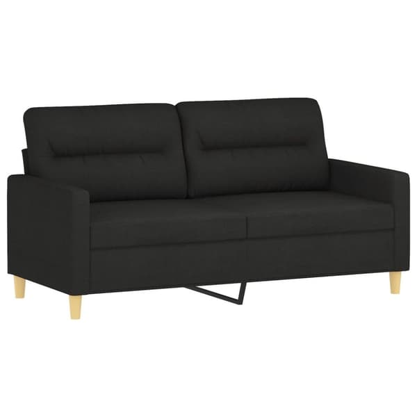 vidaXL 2-sits soffa med prydnadskuddar svart 140 cm tyg