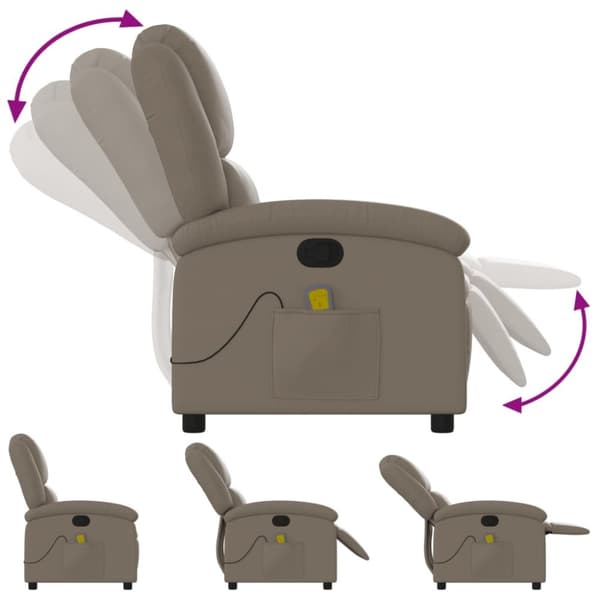 vidaXL Massagefåtölj cappuccino konstläder
