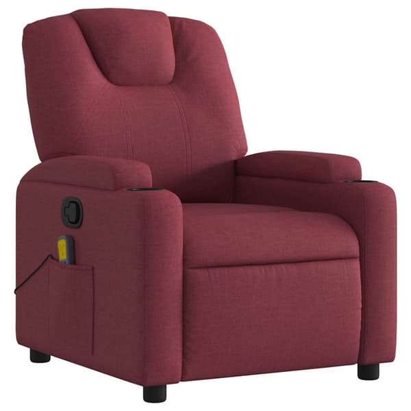 vidaXL Massagefåtölj vinröd tyg