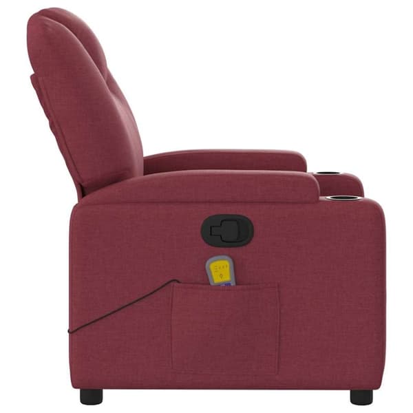 vidaXL Massagefåtölj vinröd tyg
