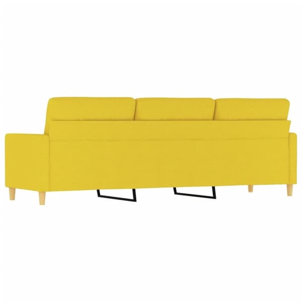vidaXL 3-sitssoffa ljusgul 180 cm tyg