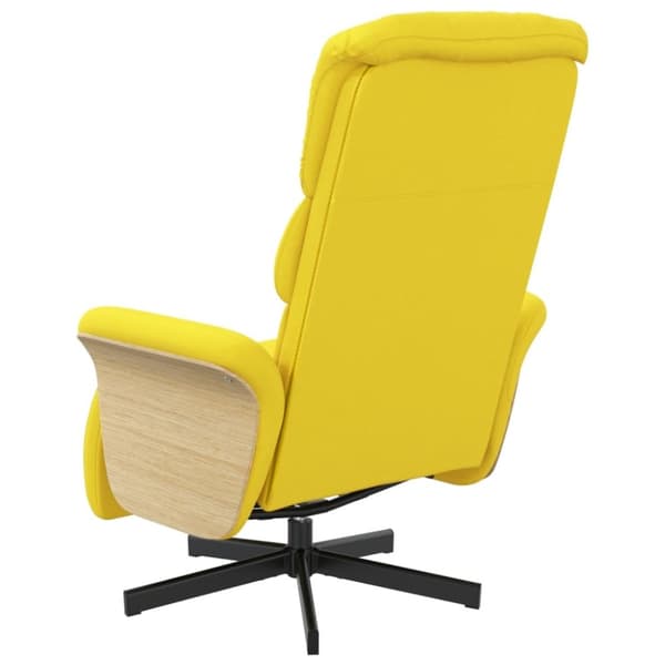 vidaXL Reclinerfåtölj med fotstöd ljusgul tyg