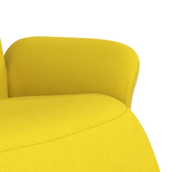 vidaXL Reclinerfåtölj med fotstöd ljusgul tyg