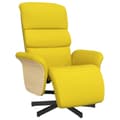 Miniatyrbild 1 av 9: vidaXL Reclinerfåtölj med fotstöd ljusgul tyg