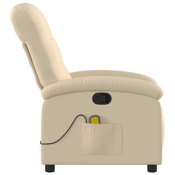 vidaXL Massagefåtölj gräddvit tyg