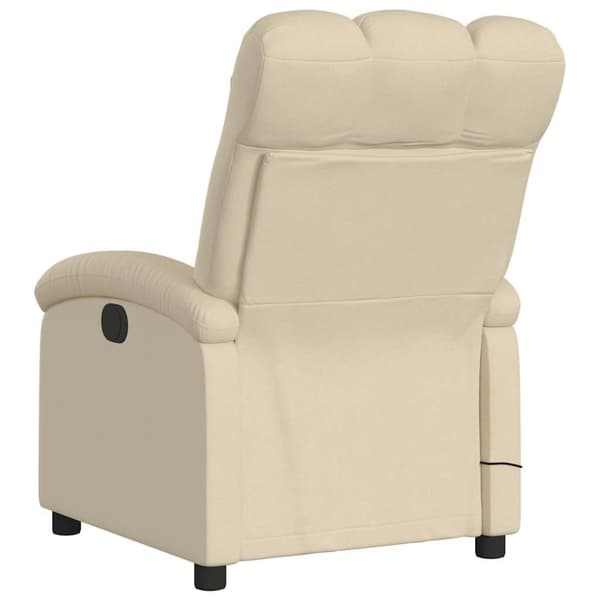 vidaXL Massagefåtölj gräddvit tyg