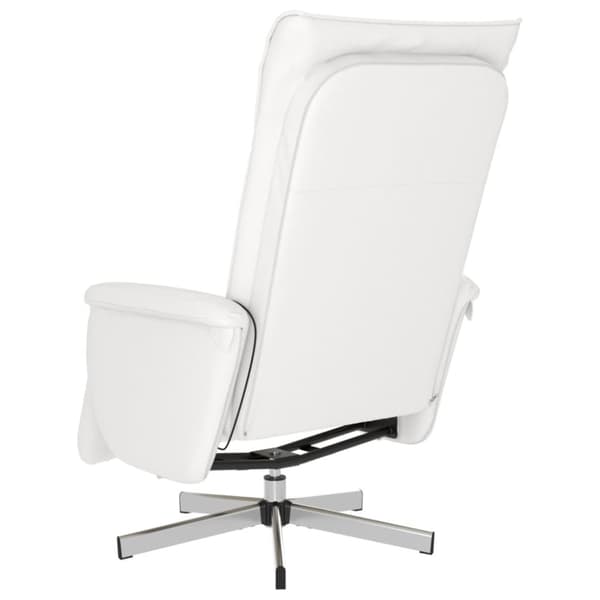 vidaXL Massagefåtölj med fotstöd vit konstläder