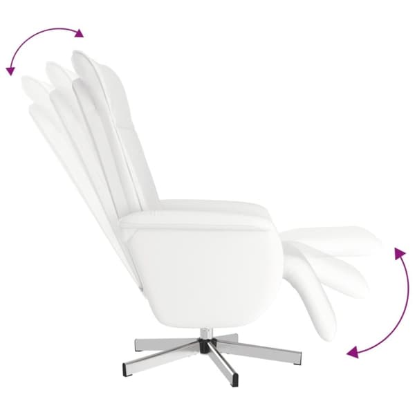 vidaXL Massagefåtölj med fotstöd vit konstläder