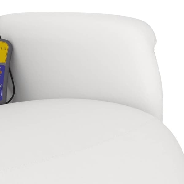 vidaXL Massagefåtölj med fotstöd vit konstläder