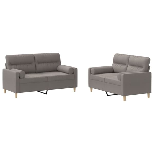 vidaXL sofasæt 2 dele med puder stof gråbrun